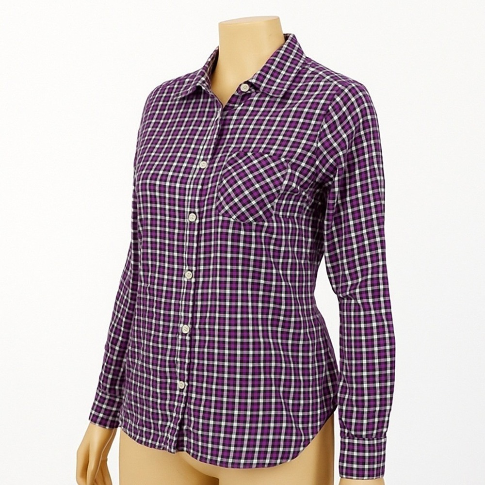 American Eagle Slim Fit Shirt Women L Plaid Grunge Indie Casual Layering Top